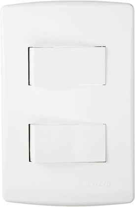 Imagem de Conjunto 2 Interruptor Simples 4X2 Branco Siena 6521 Alumbra