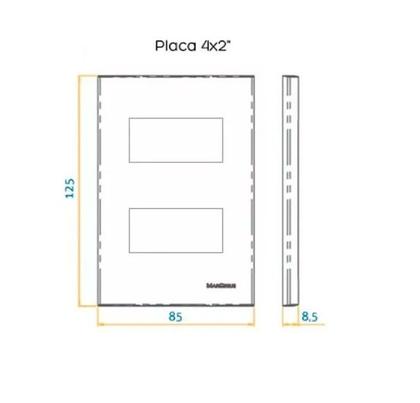 Imagem de Conjunto 2 Interruptor Tecla Simples Separado 4x2 Preto Ebony Clean MarGirius