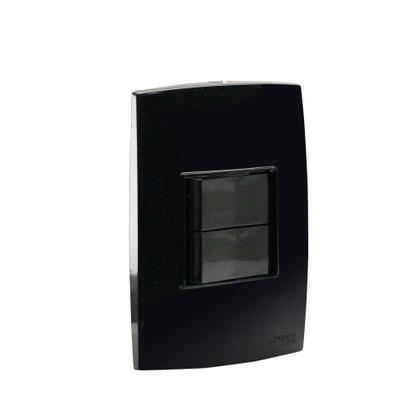 Imagem de Conjunto 2 Interruptores Simples Preto Force Line