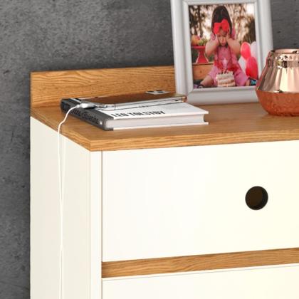 Imagem de Conjunto 2 Mesa de cabeceira criado Madero pés palito 2 gavetas