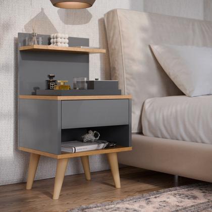 Imagem de Conjunto 2 Mesa de Cabeceira Criado Sleep Quarto Casal e Cabeceira 1,40 cm