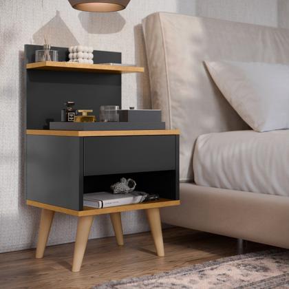 Imagem de Conjunto 2 Mesa de Cabeceira Criado Sleep Quarto Casal e Cabeceira 1,40 cm