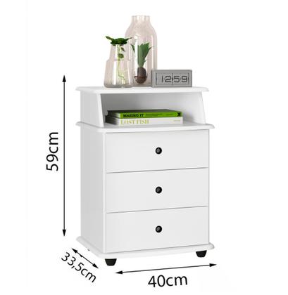 Imagem de Conjunto 2 Mesa De Cabeceira Luxo 3 Gavetas Criado Quarto Ej Móveis