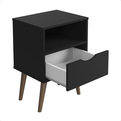 Imagem de Conjunto 2 Mesa De Cabeceira Milão Estilo Retrô Pés Retrô