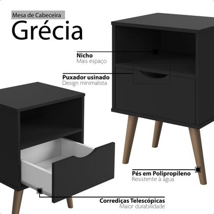 Imagem de Conjunto 2 Mesa De Cabeceira Milão Estilo Retrô Pés Retrô