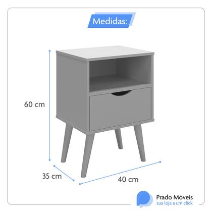 Imagem de Conjunto 2 Mesa De Cabeceira Milão Estilo Retrô Pés Retrô