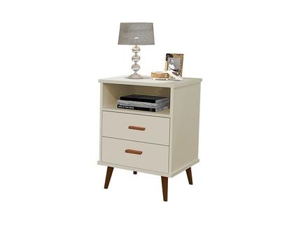 Imagem de Conjunto 2 Mesa de cabeceira Retro 2 Gavetas Itália Off White