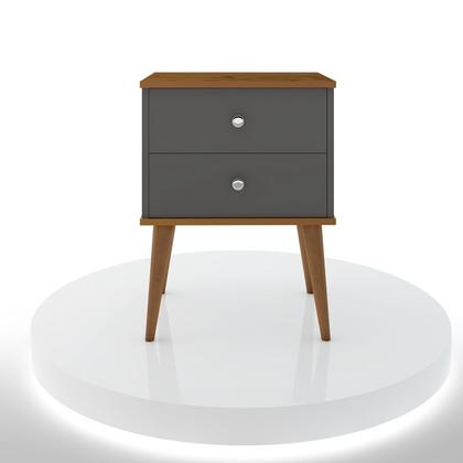 Imagem de Conjunto 2 Mesas de Cabeceira Berlim 2 Gavetas Onix/ freijó
