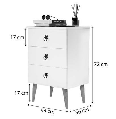Imagem de Conjunto 2 Mesas de Cabeceira com Pés Palito Madri com 3 gavetas para quarto - Várias Cores