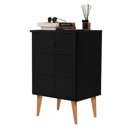 Imagem de Conjunto 2 Mesas de Cabeceira com Pés Palito Madri com 3 gavetas para quarto - Várias Cores