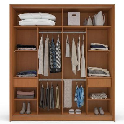 Imagem de Conjunto 2 Mesas de Cabeceira e 1 Guarda Roupa 2 Portas de Correr com Espelho Porto Politorno Móveis