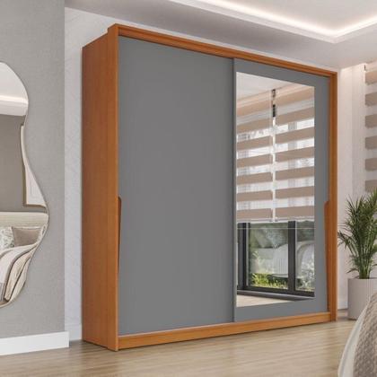 Imagem de Conjunto 2 Mesas de Cabeceira e 1 Guarda Roupa 2 Portas de Correr com Espelho Porto Politorno Móveis