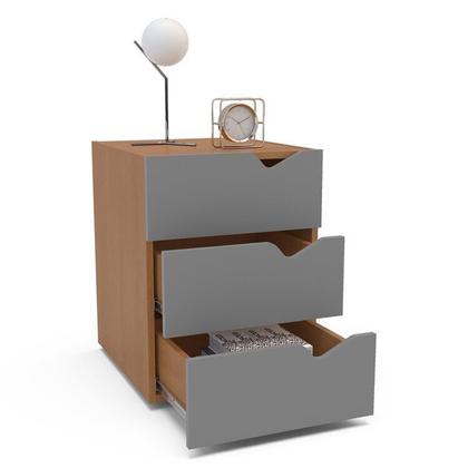 Imagem de Conjunto 2 Mesas de Cabeceira e 1 Guarda Roupa 2 Portas de Correr com Espelho Porto Politorno Móveis