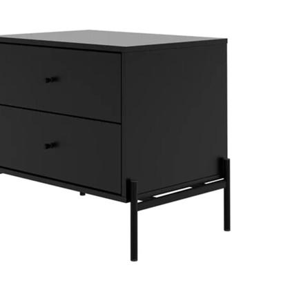 Imagem de Conjunto 2 Mesas de Cabeceira e Cômoda 6 Gavetas Jasper - Preto Fosco