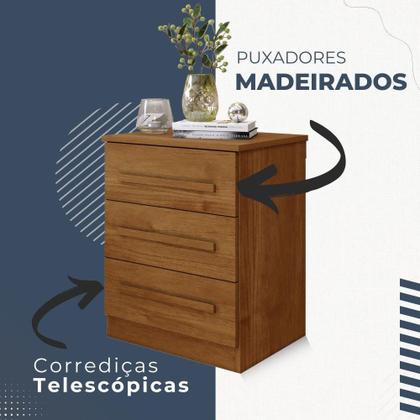 Imagem de Conjunto 2 Mesas de Cabeceira Império 3 Gavetas Benetil Cinamomo