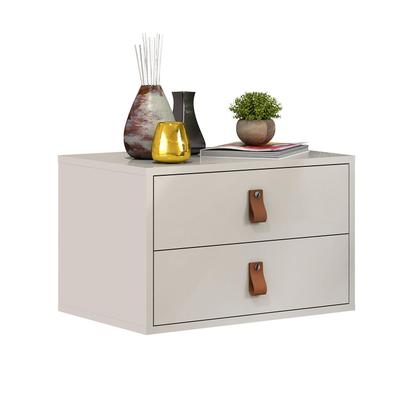 Imagem de conjunto 2 mesas de cabeceira off white de parede para quarto unic 45cm