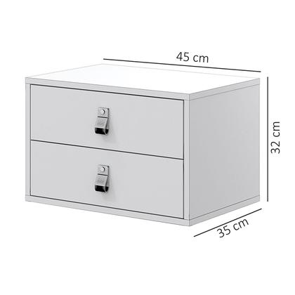 Imagem de conjunto 2 mesas de cabeceira off white de parede para quarto unic 45cm