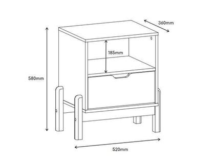 Imagem de Conjunto 2 Mesas De Cabeceira Quarto Mini Cômoda Antares 1 Gaveta e 1 Nicho - Verde Oliva