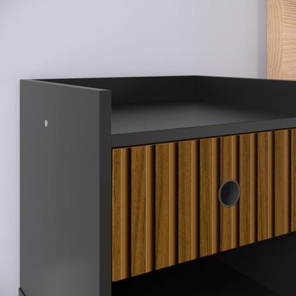 Imagem de Conjunto 2 Mesas de Cabeceira Retro Decore 1 Gaveta e Nicho Cores Disponiveis