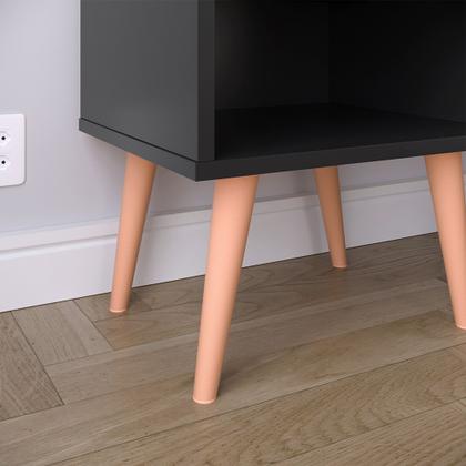 Imagem de Conjunto 2 Mesas de Cabeceira Retro Decore 1 Gaveta e Nicho Cores Disponiveis