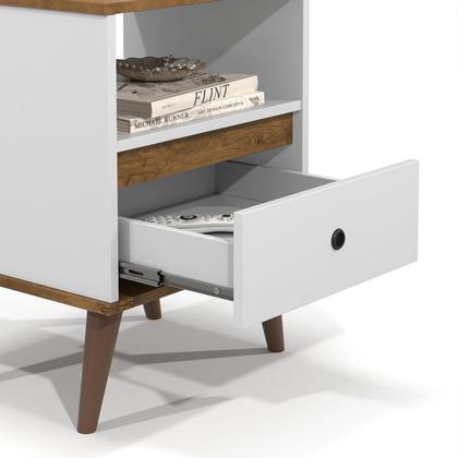 Imagem de Conjunto 2 Mesas de cabeceira Retro Quarto Cama Ted Branco
