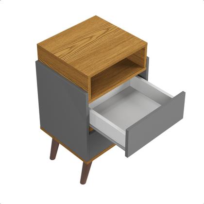 Imagem de Conjunto 2 Mesas de Cabeceira Verona moderna para quarto 2 gavetas e pés estilo retrô - Várias Cores