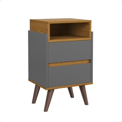 Imagem de Conjunto 2 Mesas de Cabeceira Verona moderna para quarto 2 gavetas e pés estilo retrô - Várias Cores