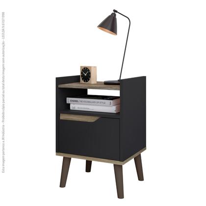 Imagem de Conjunto 2 Mesas De Cabeceiras Estilo Retrô Luxo 1 Gaveta Para Quarto Gabriela ENVIA SOMENTE 02 KIT