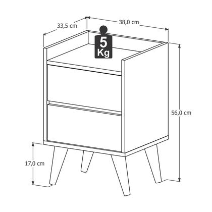 Imagem de Conjunto 2 Mesas de cabeceiras pés palito em madeira 007
