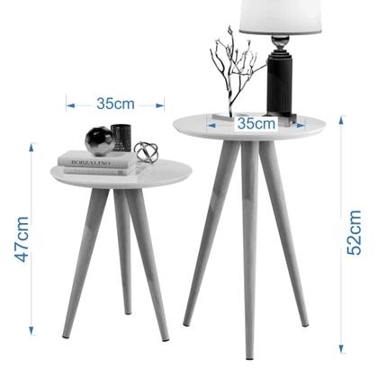 Imagem de Conjunto 2 Mesas Retrô Pés Palito Apoio e Lateral Classic - Cores Diversas - Compre Aqui