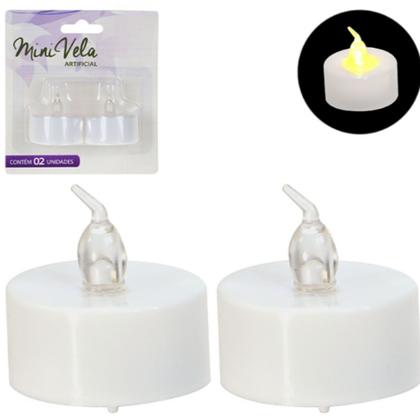 Imagem de Conjunto 2 Mini Vela Led Eletrônica Artificial Atmosfera Encantadora Vela Moderna