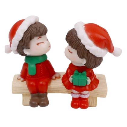 Imagem de Conjunto 2 Miniaturas Enfeite Natalino Decoração Magia do Natal