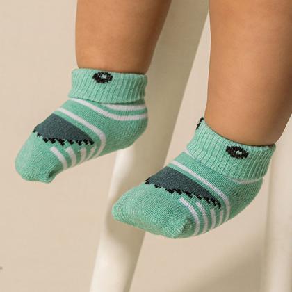 Imagem de Conjunto 2 Pares Meia Pantufinha Recém Nascido Enxoval Dallf