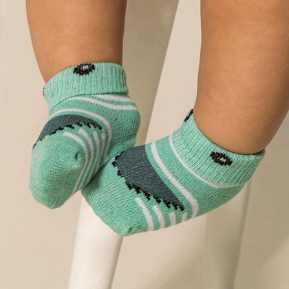 Imagem de Conjunto 2 Pares Meia Pantufinha Recém Nascido Enxoval Dallf