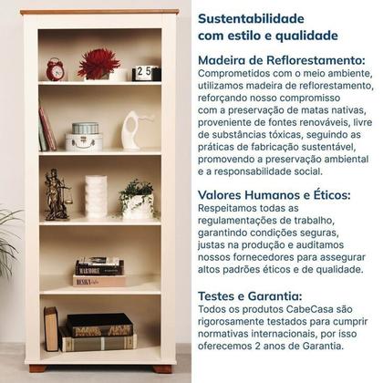 Imagem de Conjunto 2 Peças 1 Rack 210cm e 1 Estante em Madeira Maciça Ananda CabeCasa MadeiraOriginals