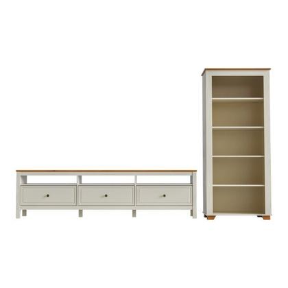 Imagem de Conjunto 2 Peças 1 Rack 210cm e 1 Estante em Madeira Maciça Ananda CabeCasa MadeiraOriginals