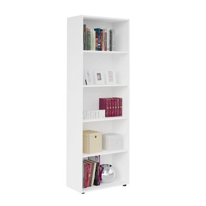 Imagem de Conjunto 2 Peças com Escrivaninha com Gaveta e Estante para Livros 5 Prateleiras Branco 100% MDF