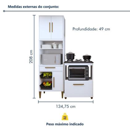 Imagem de Conjunto 2 Peças Paneleiro com Fruteira e Balcão 5 Bocas João Pessoa