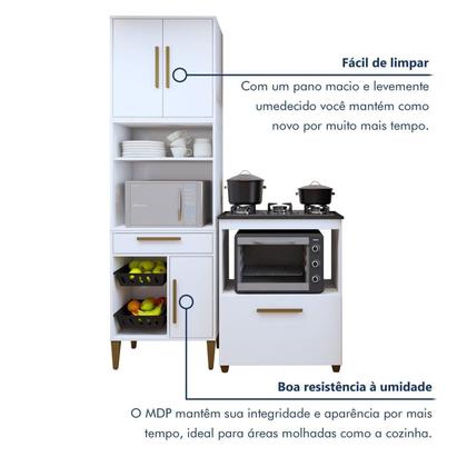 Imagem de Conjunto 2 Peças Paneleiro com Fruteira e Balcão 5 Bocas João Pessoa