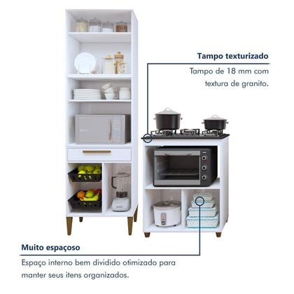 Imagem de Conjunto 2 Peças Paneleiro com Fruteira e Balcão 5 Bocas João Pessoa
