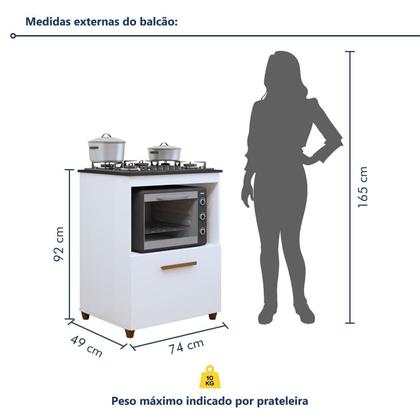 Imagem de Conjunto 2 Peças Paneleiro com Fruteira e Balcão 5 Bocas João Pessoa