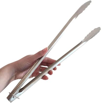 Imagem de Conjunto 2 Pegadores de Carne 40cm Brinox Aço Inox Cozinha Churrasco Pinça