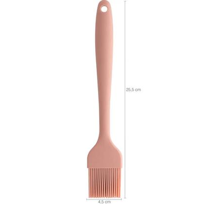 Imagem de Conjunto 2 Pincéis Culinários de Silicone para Untar Forma Frigideira Cozinha Rosa Quartz OU