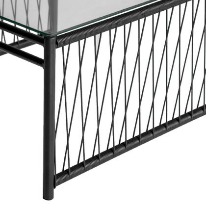 Imagem de Conjunto 2 Poltronas 1 Namoradeira e 1 Mesa de Centro Córdova em Aço Carbono e Fibra Sintética Acesse Móveis