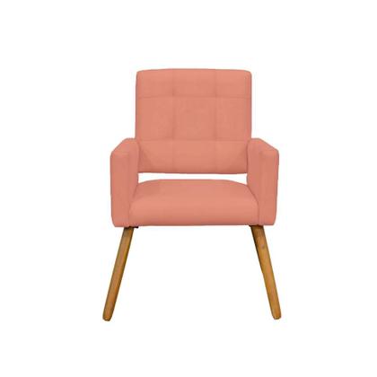 Imagem de Conjunto 2 Poltronas Cadeira Estofada Decorativa Camila Suede Coral - INCASA DECOR
