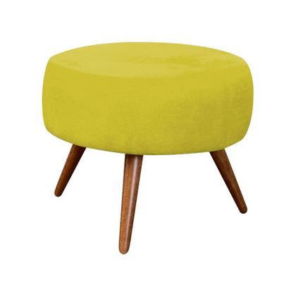 Imagem de Conjunto 2 Poltronas Decorativas Nina Amarela + Puff - Ws Decor