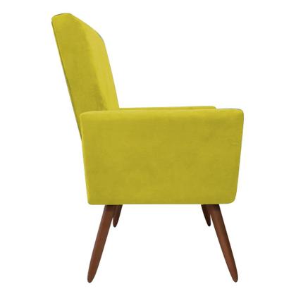 Imagem de Conjunto 2 Poltronas Decorativas Nina Amarela + Puff - Ws Decor