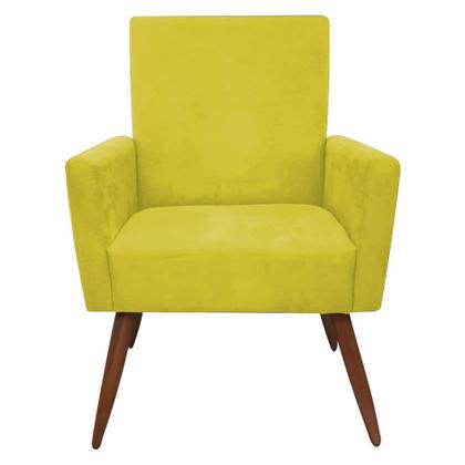 Imagem de Conjunto 2 Poltronas Decorativas Nina Amarela + Puff - Ws Decor