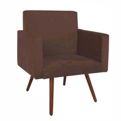 Imagem de Conjunto 2 Poltronas Decorativas Para Sala Nina Pés Palito Suede Marrom ANF Store