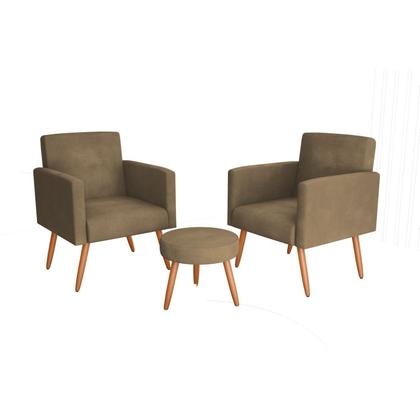Conjunto 2 Poltronas e 1 Puff Dallas - Matrix Imagem de Conjunto 2 Poltronas e 1 Puff Dallas